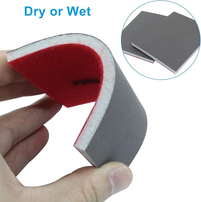 20Pcs 3000 Grit Sanding Sponge, 4" x 3" Soft and Cozy Sponge Wet Dry Sandpaper, Ultra Fine Grit Sanding Sponge for Smooth Finishing