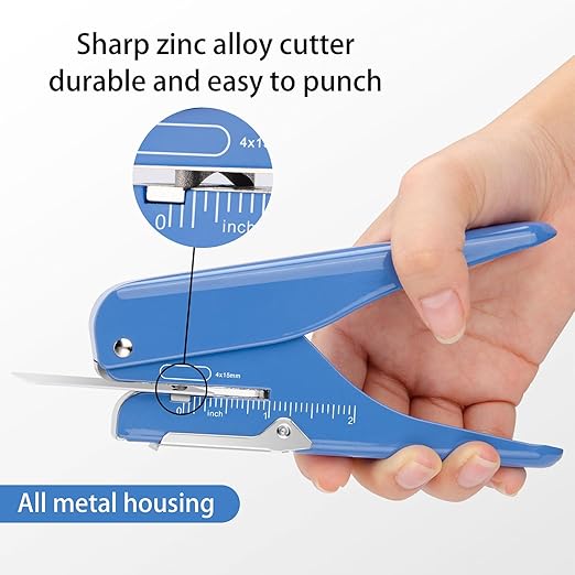 Imlike Handheld Badge Slot Hole Punch: Slot Puncher for PVC ID Card, Business Card, Name Tag and Luggage Tag, 19/32" x 5/32" Hole, All Metal Construction