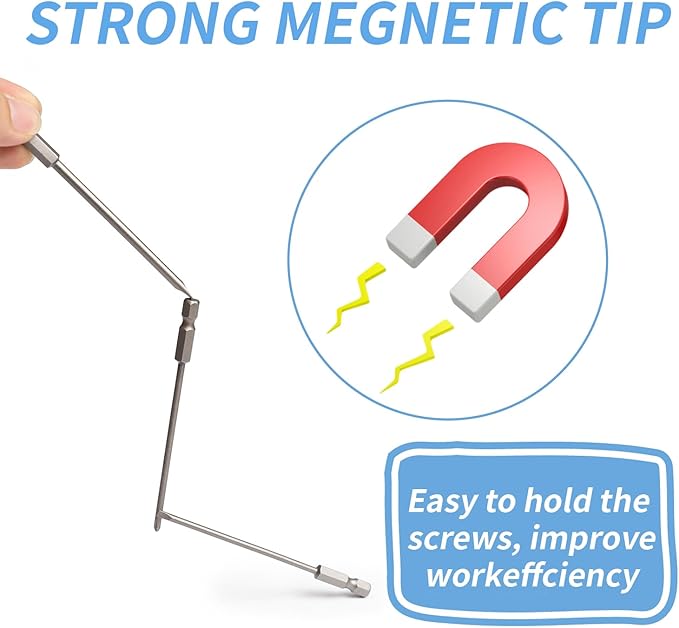 Long Screwdriver Bit Set, 10 PCS Magnetic Slotted Phillips Drill Bit Set, 1/4 Inch Hex Shank 4 Inch/100 mm, S2 Steel for Power Screwdriver Drill Impact Driver