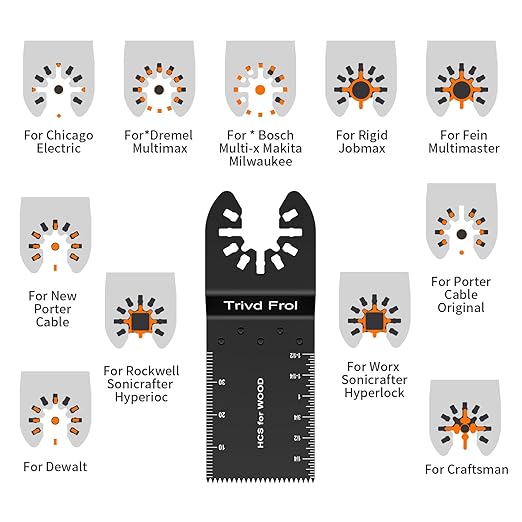 45PCS Oscillating Saw Blades, Professional Multitool Blades for Wood Nails Metal Plastics, Quick Release Multi Tool Blades Kits Fit Dewalt Milwaukee Ryobi Bosch Fein Porter Genesis