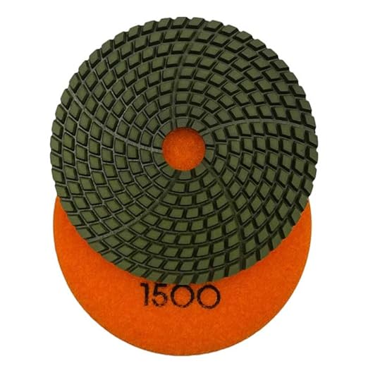 4" High Performance Wet Stone Polishing Pads, 1500 Grit - for Granite, Marble, Quartz, Engineered Stone