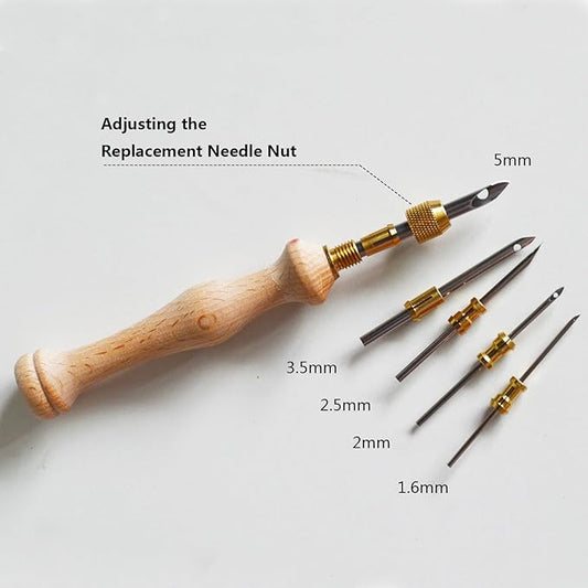 DiaWiew Punch Needle Embroidery Kit - Complete Set for Needle Punching - Includes Adjustable Punch Needle Tool and Wooden Handle Embroidery Pen Set - Ideal for Adults Beginners