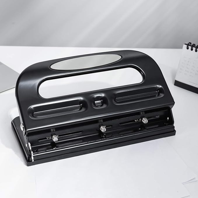 Amazon Basics 3-Hole Punch, 30 Sheet Capacity, Pack of 6, Black