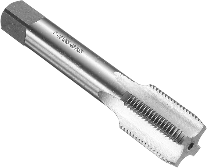 uxcell Hand Bottom Tap 1-14 UNS 2B Thread Bottoming Style Threading Taps High Speed Steel HSS6542 Straight Flutes Screw Tapping Tool