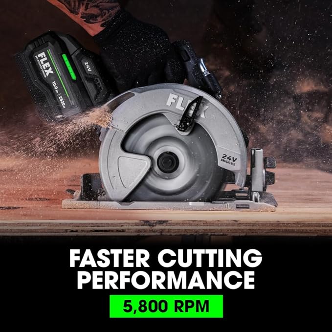 FLEX 24V Brushless Cordless 7-1/4-Inch Circular Saw Tool Only, Battery and Charger Not Included - FX2141-Z