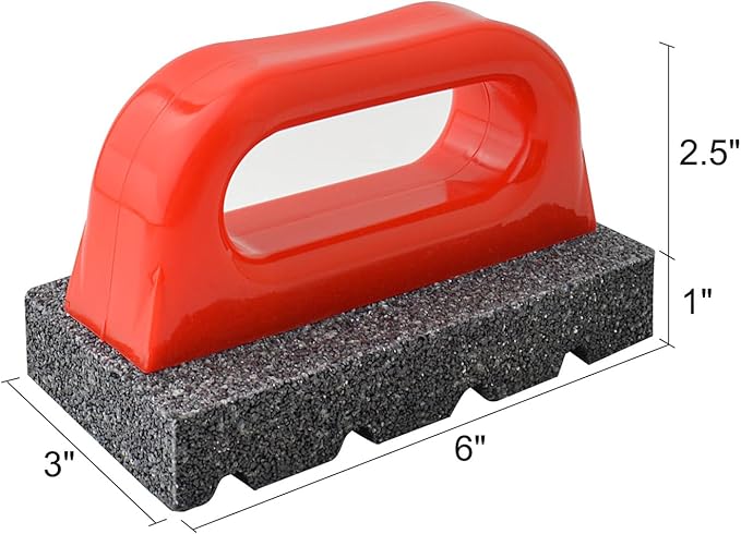 Gunpla Masonry Rubbing Brick, Red Rub Brick with Plastic Handle Fluted 20-Grit Smoothing Cleaning Removing Marks Tool