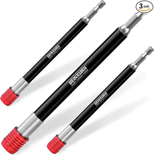 6??Impact Screwdriver Bit Holders Extra Long, 3Pcs Magnetic Extension Quick-Change Socket Drill Bit Holder Cr-V Steel Hex Shank Quick Release Drill Bit Guide