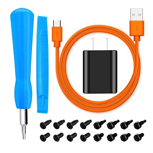 Fast Wall Charger Charging Cable Cord Orange & Replacement Ring Doorbell Screwdriver Blue Screw Kit Fit for Fits All Ring Video Doorbell Models