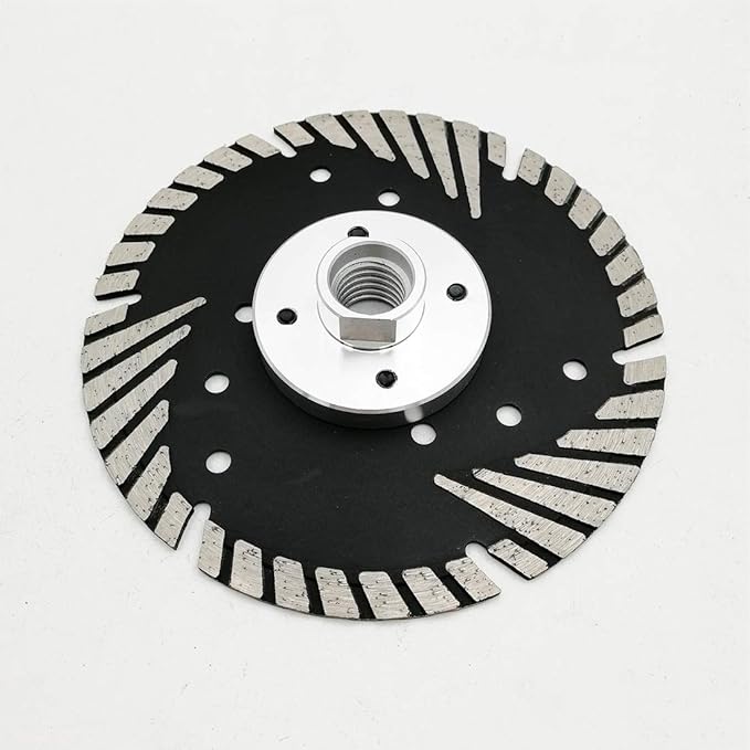 SHDIATOOL Diamond Turbo Blade Dia 5 Inch with Slant Protection Teeth Cutting Stone Granite Marble Concrete Brick with 5/8-11 Thread