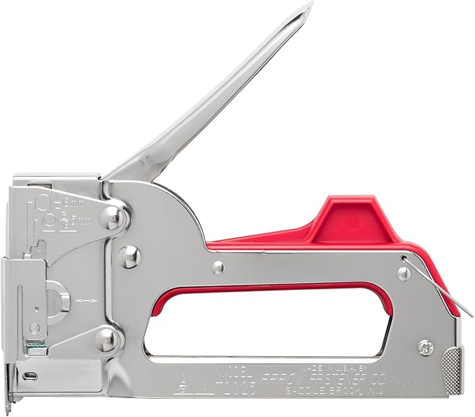 Arrow T2025 2-In-1 Staple Gun and Wire Tacker for Upholstery, Crafts and Low Voltage Wiring, Fits 3/8?? 7/16", or 9/16??Round Crown, or 5/16?? 3/8?? or 1/2" Flat Crown Staples