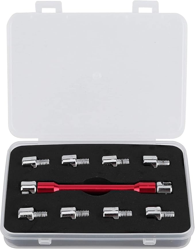 Watris Veiyi Motorcycle Spoke Wrench, 5.0-6.8mm, for Most Motorbikes (Red)