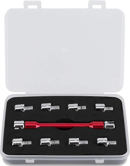 Watris Veiyi Motorcycle Spoke Wrench, 5.0-6.8mm, for Most Motorbikes (Red)