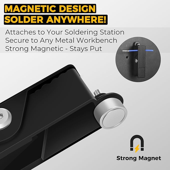 Magnetic Helping Hands Clamp Metal, Adjustable Third Hand Soldering Holder Stand For Small Electronics, Hobby DIY, Craft, Jewelry, PCB Repair Solder Aid Station