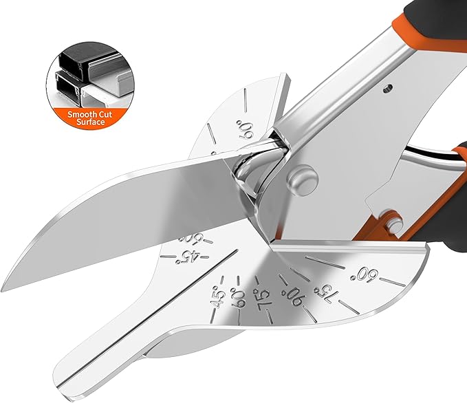 GARTOL Miter Shears, 45째-135째 Adjustable Multi-Angle Cutter for Molding, Trim & Quarter Round ??Precision Hand Tool for PVC & Soft Wood ??Includes 2 Replacement Blades
