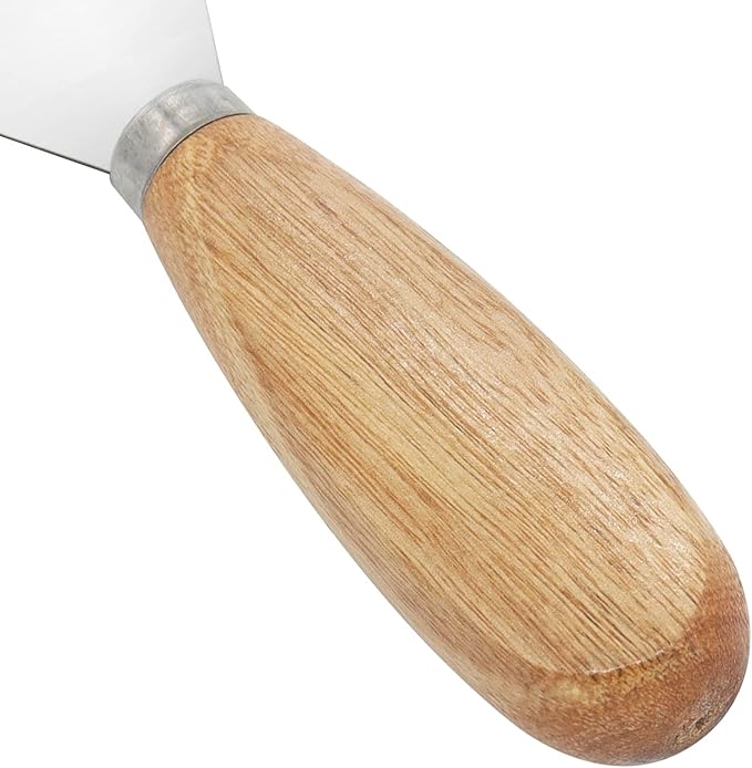 Putty Knife, 2 PCS 4 Inch Metal Scraper, wooden Handle Spackle Knives for Drywall, Decals, Wall paper, Patching, Painting, Taping, Scraping Coating