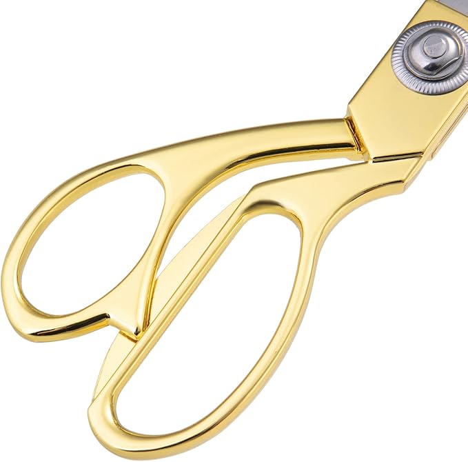 Professional Heavy Duty Tailor Scissors, Sharp Stainless Steel 8" Gold Dressmaker Shears Multipurpose Fabric Scissors Sewing Dressmaking Craft Scissors for Office and Home