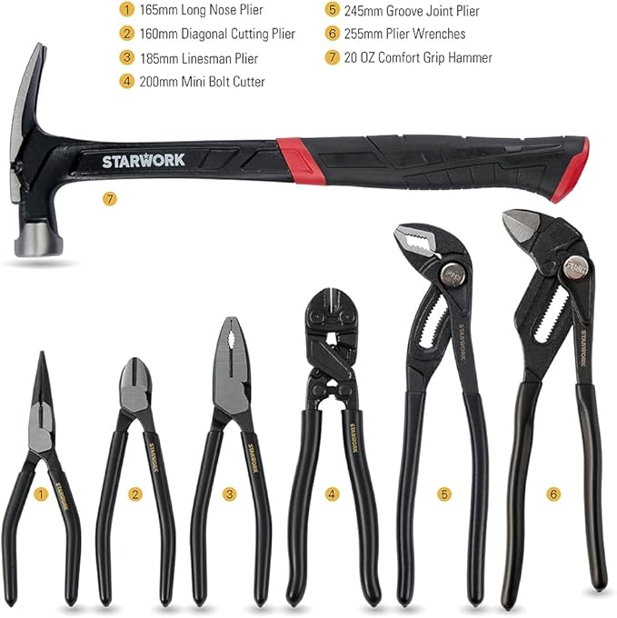 STARWORK TRUE MECHANIC 306-Piece Mechanics Tool Set and Socket Set, Comprehensive Tool Kit, Automotive Repair Tool Set, ?륯liers Wrench?? Professional