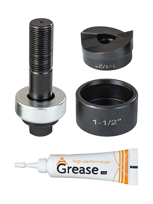 1-1/2" Conduit Knockout Punch Unit with Manual Draw Stud - 1.95" Actual Hole Size, Versatile Usage and Precise Punching Capability
