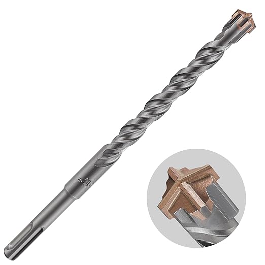 5pcs 9/16" X 8"-6" Cross-Type Double Thread Carbide Drill Bits for Concrete, Brick, Stone, Hammer Drill