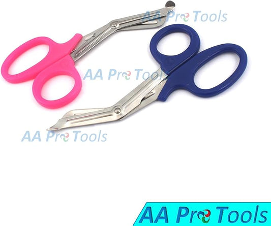 NEW PREMIUM GRADE 2 PCS (PINK & BLUE) PARAMEDIC UTILITY BANDAGE TRAUMA EMT EMS SHEARS SCISSORS 5.5 INCH STAINLESS STEEL A+ QUALITY