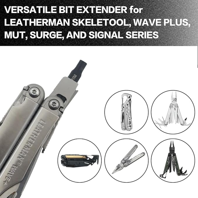 Security Bit Kit Set with Clutch Screwdrivers #1/4?쓆nd 7/32" Bit for Leatherman, Replacement Double-Ended Flat Screwdriver Bits for Leatherman Multi-Tool Accessories,S2 Steel (2Pack)