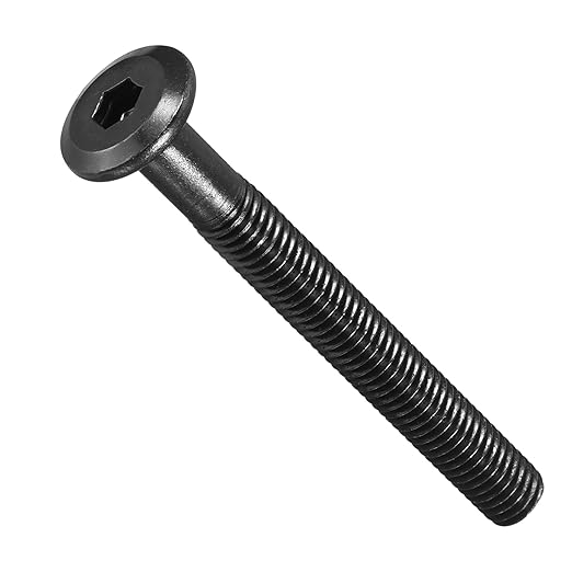 METALLIXITY Flat Head Hex Socket Cap Screws Bolts(M8-1.25x65) 10Pcs, Steel Hex Socket Furniture Bolts Screws - for Furniture Woodworking Project, Black