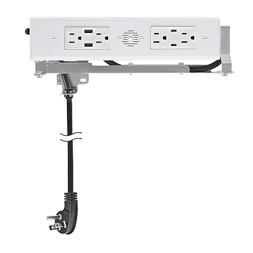 Docking Drawer Blade Duo in-Drawer Outlet, Safety Shutoff, (2) 30W USB-C, (2) USB-A & (4) 15 amp AC, White