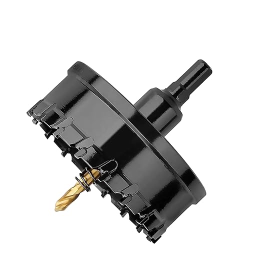 58mm竊?2.28 inch 竊덪arbide Hole Saw,Metal Steel Hole Saw,Stainless Steel Drill Bit, Hole Cutter for Stainless Steel,Sheet Metal, Thick Metal and Iron,Black (58mm竊?2.28 inch 竊?