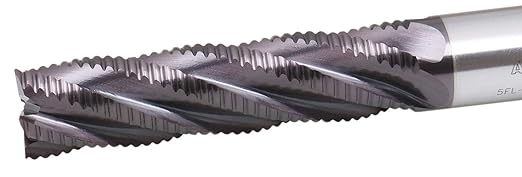 Accusize Industrial Tools Standard Tooth M42 8% Cobalt Tialn Roughing End Mill, 1'' by 1'' by 4'' Flt Length, 1102-0114