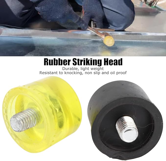 4 PCS Replacement Mallet Face, Yellow Black Plastic Replacement Mallet Heads, Replacements Ends for Dead Blow Hammer (Φ40mm)