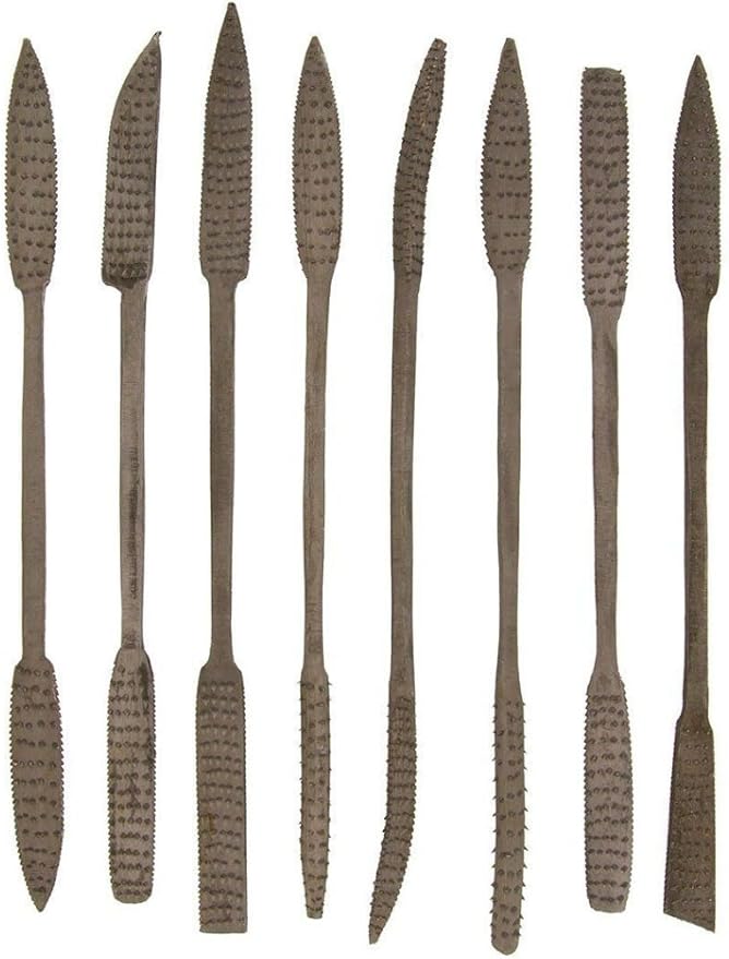 SE Heavy Wood Rasp Riffler File Set - Assorted Files for Rasp Cuts - Wood Shaping Tool - Set of 8 Pcs - 7408WFR