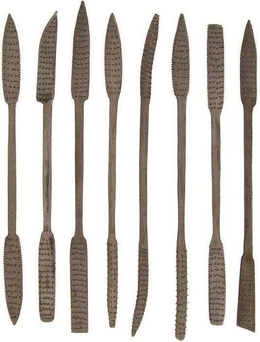 SE Heavy Wood Rasp Riffler File Set - Assorted Files for Rasp Cuts - Wood Shaping Tool - Set of 8 Pcs - 7408WFR