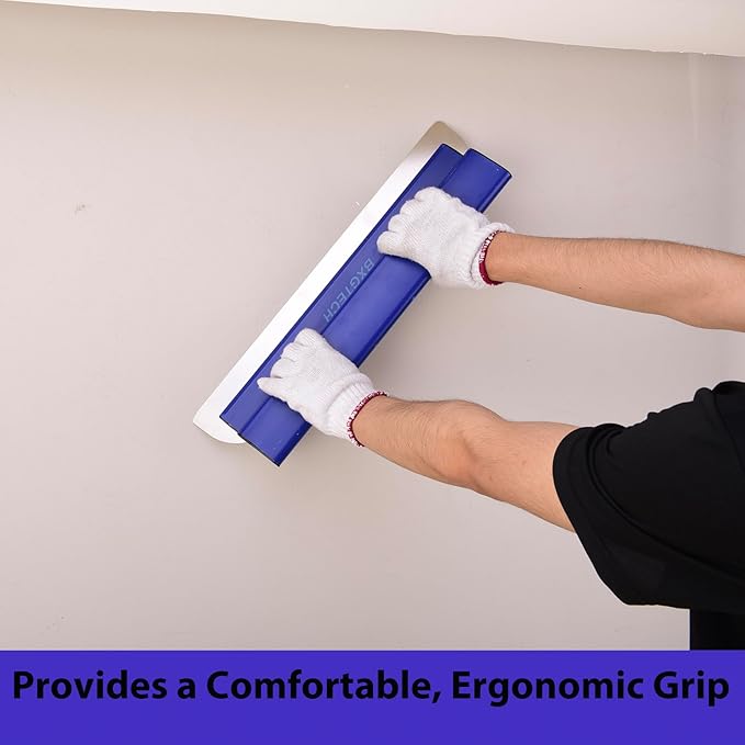 Drywall Tools Skimming Blade with Extension Handle - 12", 20" & 32" Blades with 2 Pack 0.3 mm Blades, Construction Tools End Caps, Wall-Board with Outer Box in Blue