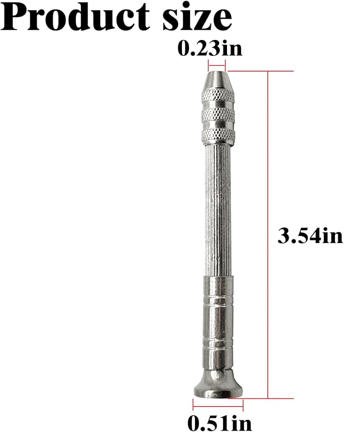 Manual Craft Drill,Hand Drill with 10 PCS Small Drill Bits (0.8mm-3.0mm),for Jewelry Making,Small Hand Drill for Resin,Rotary Tools for Wood,Jewelry,Plastic,Miniature-Silvery
