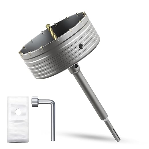 6" Concrete Hole Saw,152mm Masonry Hole Saw, with 220mm SDS Plus Shank Connecting Rod for Concrete Brick Cement Stone Wall Drilling Home Improvement (152mm | 6")