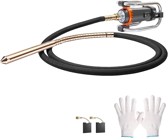 18FT Electric Vibrator Concrete Handheld,2HP 1700W 18000RPM Powerful Copper Motor Construction Insertion Cement Vibrator Remove Air Bubble,Mix Concrete with Flexible Shaft Long working area