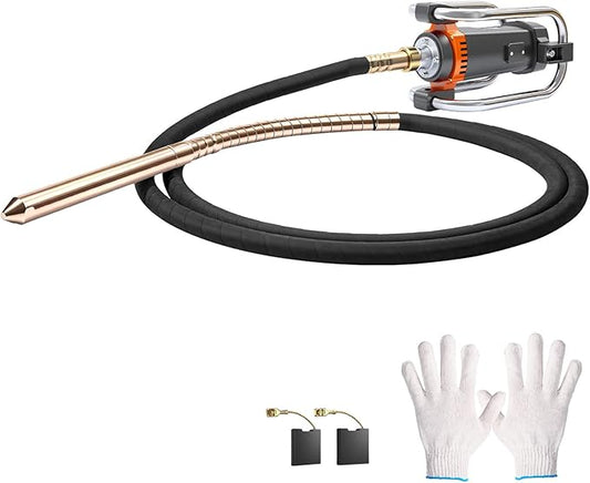 18FT Electric Vibrator Concrete Handheld,2HP 1700W 18000RPM Powerful Copper Motor Construction Insertion Cement Vibrator Remove Air Bubble,Mix Concrete with Flexible Shaft Long working area