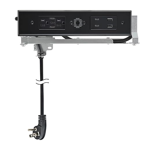 Docking Drawer Blade Duo in-Drawer Outlet, Integrated Safety Shutoff, (4) 30W USB-C, (2) USB-A & (2) 15 amp AC, Black