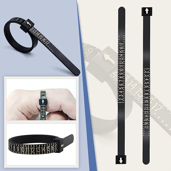 Ring Sizer Mandrel Ring Making Tool Ring Shaper Tool Fix Bent Rings Metal Size Measuring Repair Kit with Jewelry Mallet