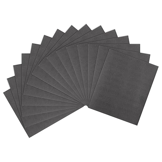 HARFINGTON 15pcs Sandpaper 1500 Grit 9 x 11 Inch A-Weight Backing Silicon Carbide Abrasive Wet Dry Sanding Sheets for Wood Finishing, Metal Sanding, Automotive Polishing