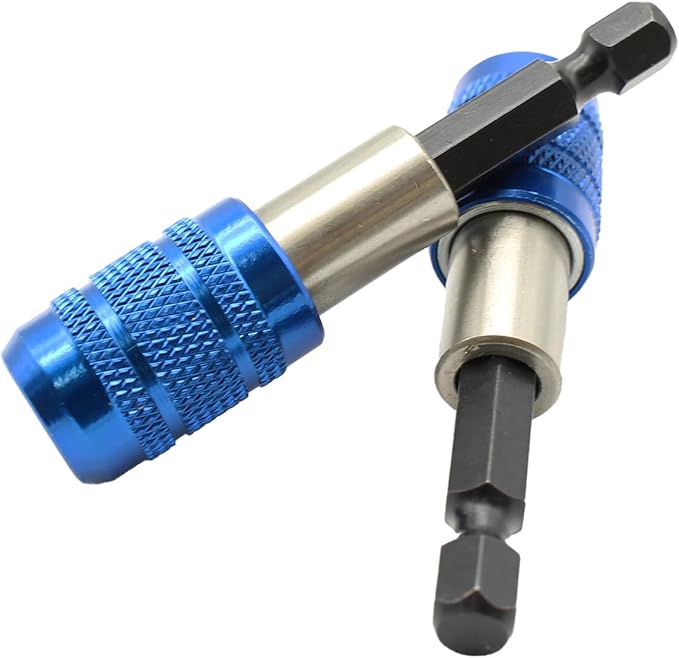 TEMO 2 pc Quick Release Security Screwdriver Bit Holder Impact Ready, 1/4 Inch Hex Shank