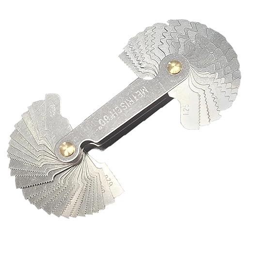 Thread Pitch Gauges Measure Tool Set,Stainless Steel Thread Gauges, Metric & Imperial Screw Gauge SAE Whitworth 55 Degree & Metrisch 60 Degree Thread Pitch Gauge for Industrial Measurement