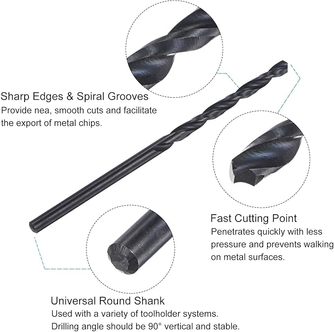 uxcell Tap and Drill Bit Set, 6-40 UNF Thread Tap & 7/64" Black Oxide Twist Drill Bit, Straight Flute Tap Tapping Threading Repair Tool Kit