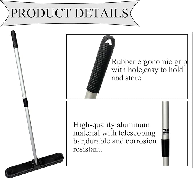 57 LB Strong Magnetic Nais Sweeper Telescoping Magnet Pickup Tool from 27" to 44",Heavy Duty Magnetic Nail Sweeper for Picking Nails, Screws, Metal Tools