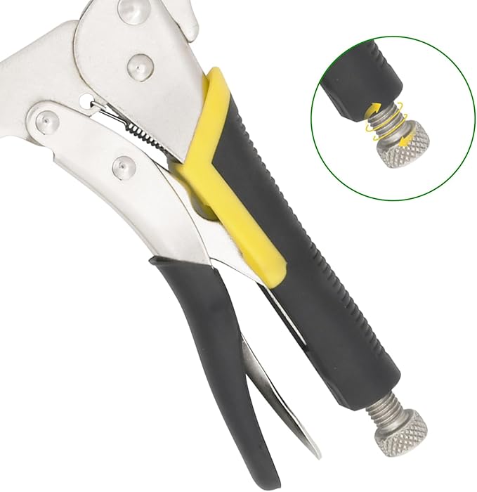2 Pack 18 Inch C Clamp Locking Pliers with Swivel Pads, 18 Inch Heavy Duty C Clamp Welding Pliers for Woodworking and Home Improvement