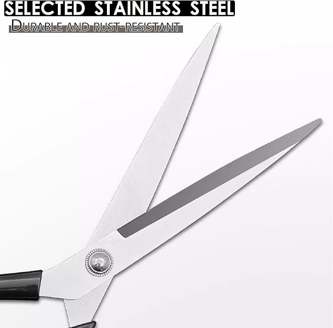 Professional Tailor's Scissors, Heavy Duty Stainless Steel Fabric Cutting Shears, Composite Alloy Blade (Plastic Handle, 10 inches)