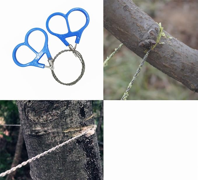 Survival Wire Saw for Camping Emergency: 4pcs Portable Stainless Steel Hand Cable Saw for PVC Pipe Wood Cutting