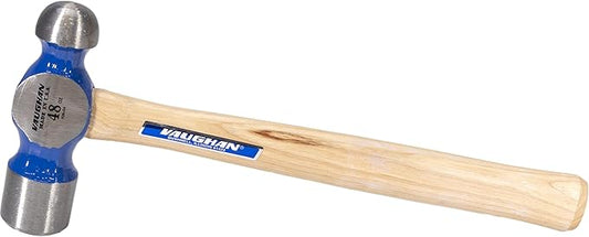 VAUGHAN Ball Pein Hammer, 48 oz, Hickory handle, American high carbon steel, TC848, VN16030