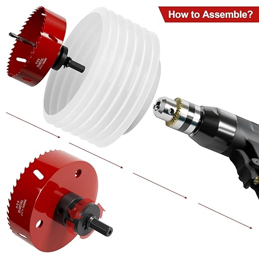 4-1/4" (108mm) Bi-Metal M42 High Speed Steel Hole Saw with Dust Bowl and Pilot Drill Bit, Smooth Cutting Edge for PVC, Drywall, Wood, Plastic, Gypsum Board, Rubber, Thin Metal