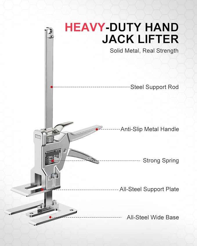 Kolvoii Labor Saving Arm Jack, 2 Pack Stainless Steel Construction Jack, Versatile and Easy to Use Hand Lifting Tools Improved Quality Lifting Device